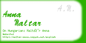 anna maltar business card